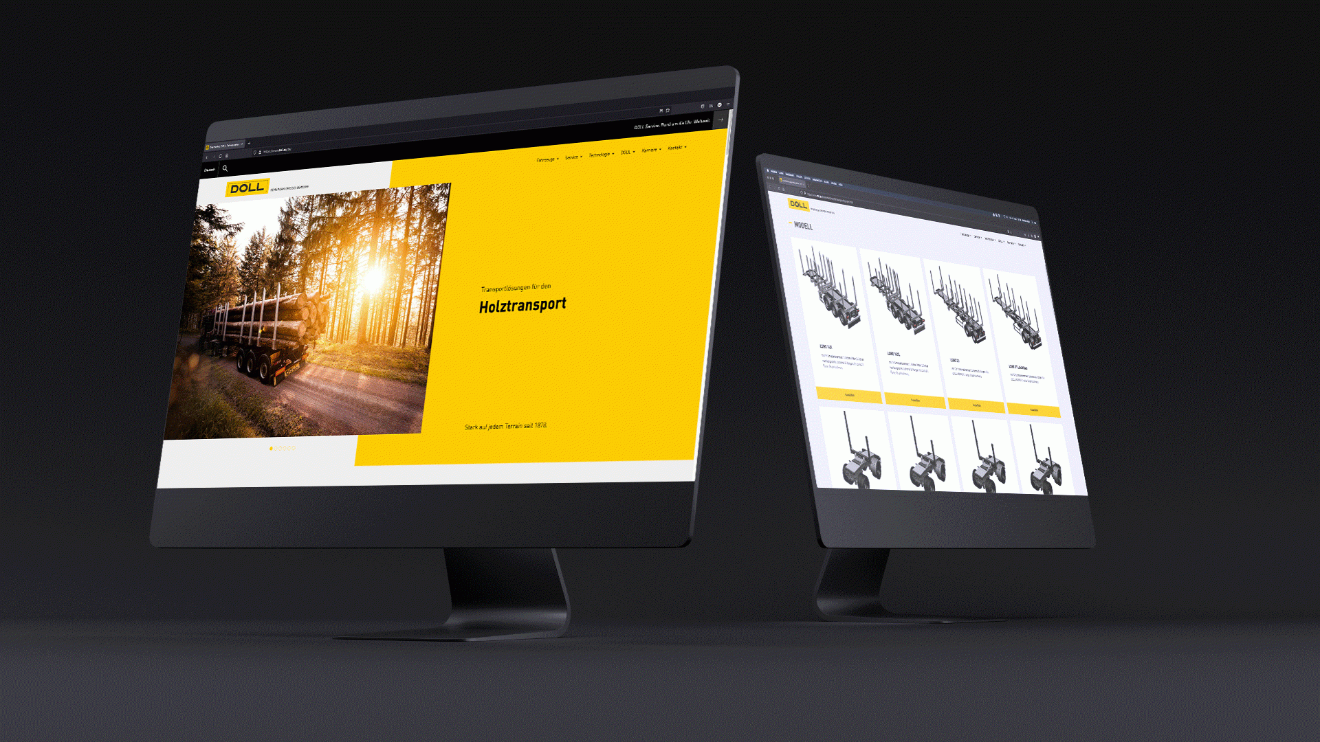 DOLL Website auf zwei Screens – SICHTWECHSEL Marken- und Designagentur aus Offenburg, Werbeagentur, Marketing, Beratung