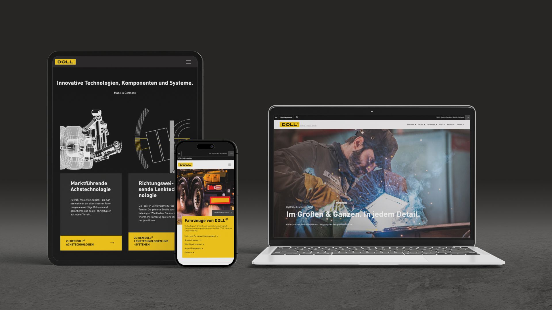 DOLL Website auf MacBook – SICHTWECHSEL Marken- und Designagentur aus Offenburg, Werbeagentur, Marketing, Beratung